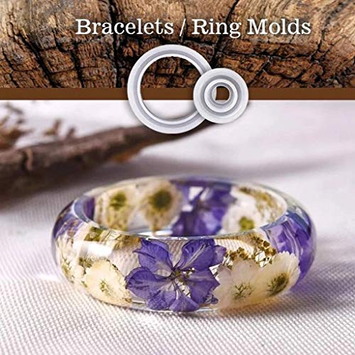 83 Pcs Set Resin Jewelry Molds - DIY Crystal Glue Jewelry Mold - Silicone Resin Moulds for Jewellery Making with Storage Bag - Resin Casting Molds for Pendant, Earring, Diamond Molds Craft (White)