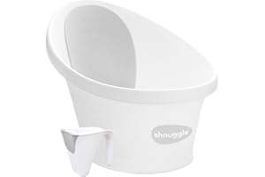 Shnuggle Newborn Bath Essentials Bundle | Baby Bath with Support Bump and Soft Backrest & Rinse Jug | Safe, Gentle, and Stylish Bathtime Set for Babies & Toddlers | White/Grey