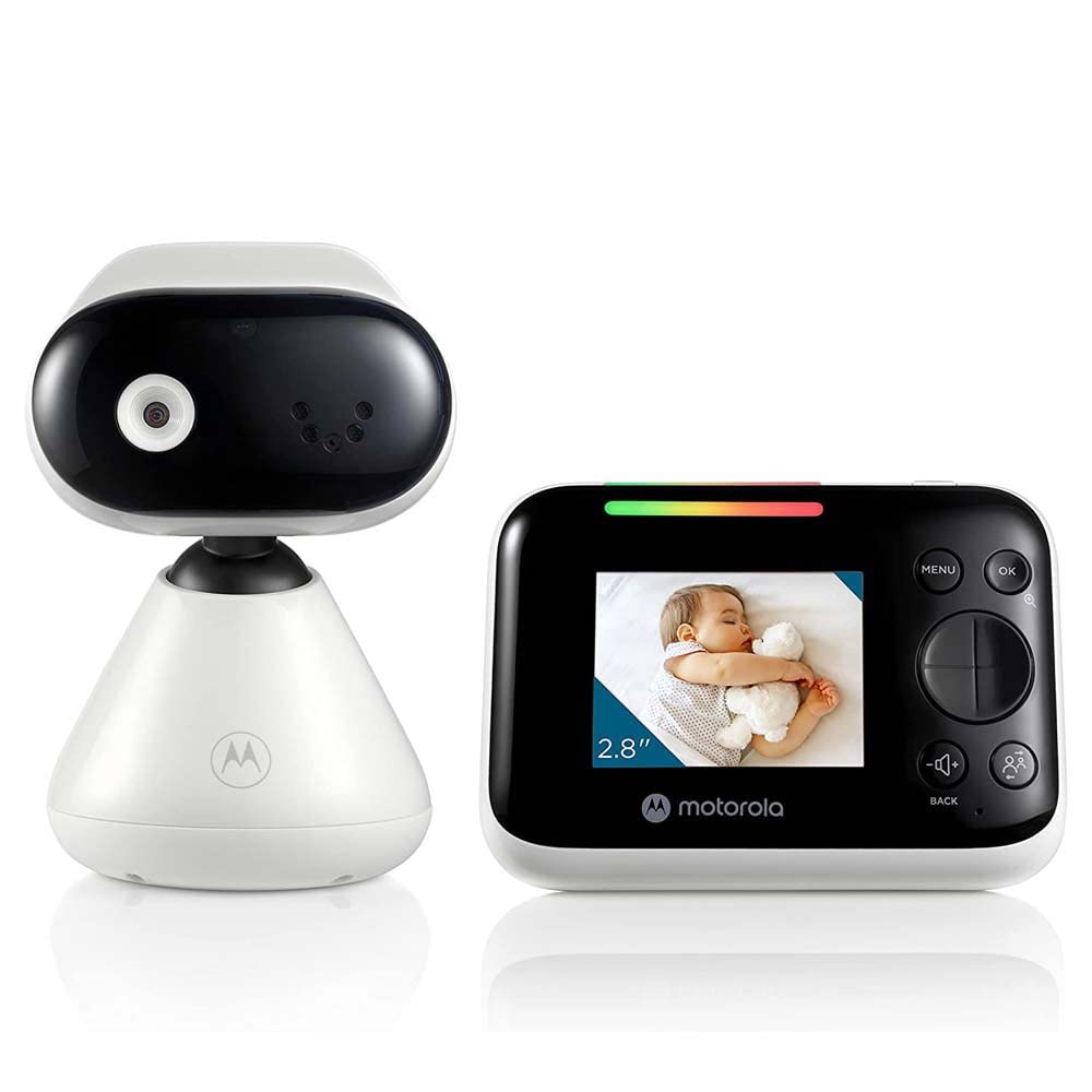 Motorola Nursery PIP1200 - Baby Monitor with Camera - 2.8 Inch Parent Unit - 2-Way Communication - Room Temperature - Infrared Night Vision - 300 m Range - White/Black
