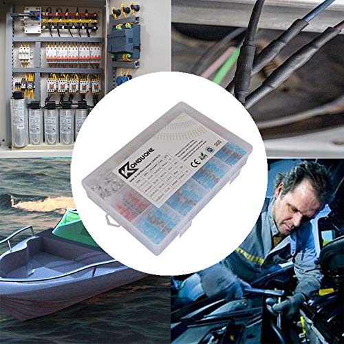Konduone 300PCS Solder Seal Wire Connectors Kit, Universal Terminal Connectors Automotive Marine, Automobile, Electrical Electronics Wiring Connectors Waterproof Insulated - Thumbnail 4