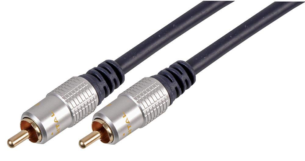 Pro Signal PSG00821 Phono (RCA) Male to Male Lead, 1.5m, Black