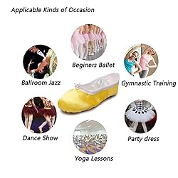 MSMAX Ballet Shoes for Girls Toddler Shoes Yellow