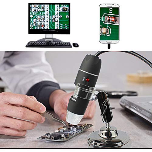 Bysameyee 1080P USB Microscope With Metal Stand, 50X