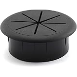 HJ Garden 1PCS 2Inch (50mm) Desk Cord Grommets Wire Cable Hole Cover for Office PC Desk Cable Cord Cover Black