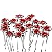 Unicra Wedding Hair Pins for Women Decorative Bridal Wedding Hair Accessories for Brides and Bridesmaids Pack of 20 (Red)