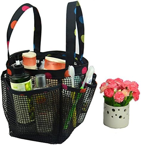 JANMO New Disgned Bathhouse&amp;Bathroom and Toiletries , Handles And Hung MESH Shower Caddy, Bath Organizer Bags, Swimming Bath Bag. (Black)