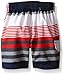 Kanu Surf Little Boys' Toddler Optic Stripe Swim Trunk, Navy/Red, 2T