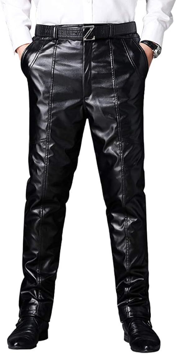 Amazon Renhe レザーパンツ メンズ 裏ボア 革パンツ 冬用 バイク用パンツ 防寒 ストレート プロテクターなし フェイクムートン Puレザー ビジネスパンツ ロングパンツ 通販