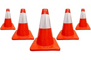 Berry 12" PVC Traffic Cone | Flexible Orange Safety Cone | 30CM Durable Road Cone for Parking, Driveways, Sports Training, Sc
