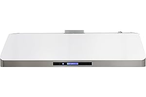DUURA Elite DE480RHSSS Range Hood Under Cabinet with Exhaust Duct Touchscreen LED Lights 4-Speed Fan with Remote Control and Dishwasher Safe Filter, 48 in, Metallic