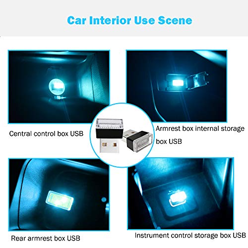 BukNikis USB Simple Atmosphere Lights USB Car Interior Accessories Lighting - Universal (Aqua Ice Blue, 2 pcs)