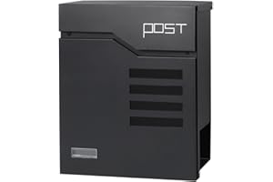 KENTOKO Locking Mailbox Wall Mounted Locked Mailboxes,Mail Box with Key Lock,Large Capacity Mailbox for Newspapers,Black