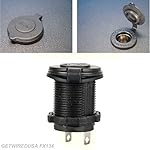 UNIVERSAL FLUSH MOUNT 12-VOLT CIGARETTE LIGHTER AUX ADD ON WATERPROOF PLUG IN CHARGING SOCKET ADAPTER. GETWIREDUSA FX134.