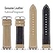 Fullmosa 7 Colors Compatible Watch Band, Calf Leather Compatible Watch Strap Replacement Strap with Stainless Steel Clasp, Khaki 38mm