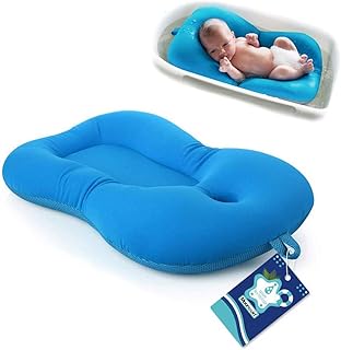 Moonvvin Baby-Badekissen, weiches Badewannenkissen und -Liege für Neugeborene blau