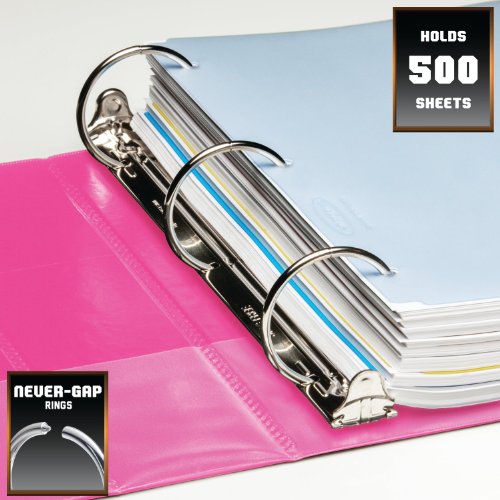 Wilson Jones Heavy Duty Round Ring Binder with Extra Durable Hinge, 2-Inch, Bright Pink (W364-44-212)