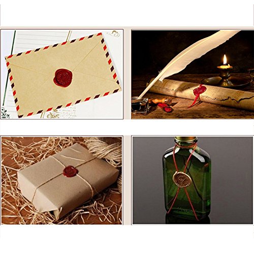 Ocharzy 8 Pcs Sealing Wax Sticks Set without Wicks for Postage Letter Retro Vintage Wax Seal Stamps (Red) - Thumbnail 2