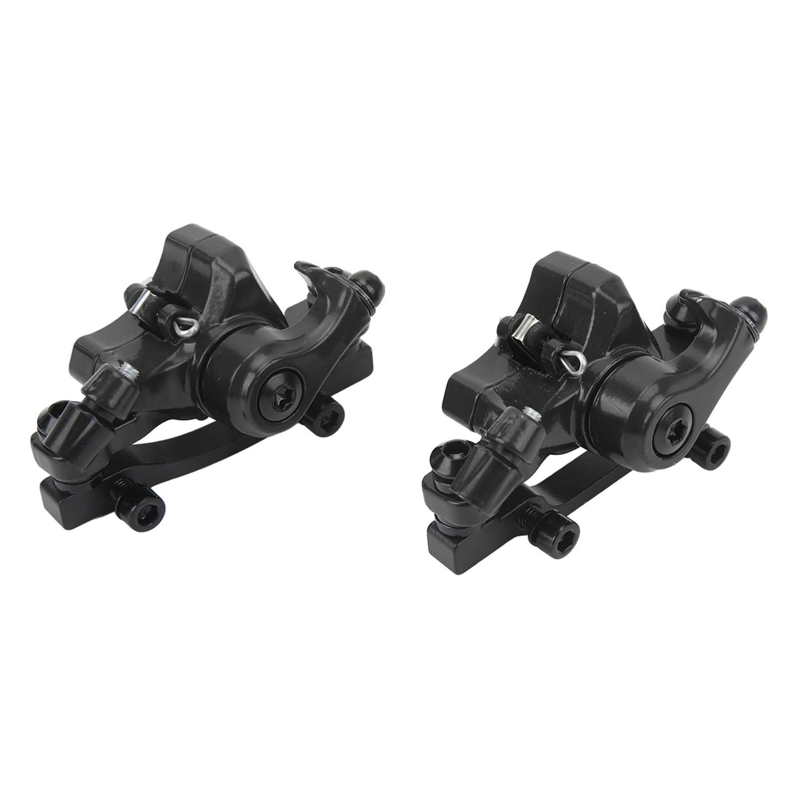 Socobeta 2PCS Line Pulling Hydraulic Disc Brake Calipers Aluminum Alloy Disc Brakes for Mountain Bike E Bike Electric Bike Electric Scooter(Black)