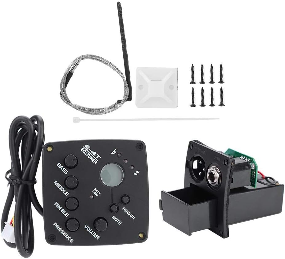 Fafeims Pickup Equalizer Tuner, 4 Band EQ Equalizer Guitar Tuner Guitar Pickup Musical Instrument Accessory Kit For Acoustic Guitar