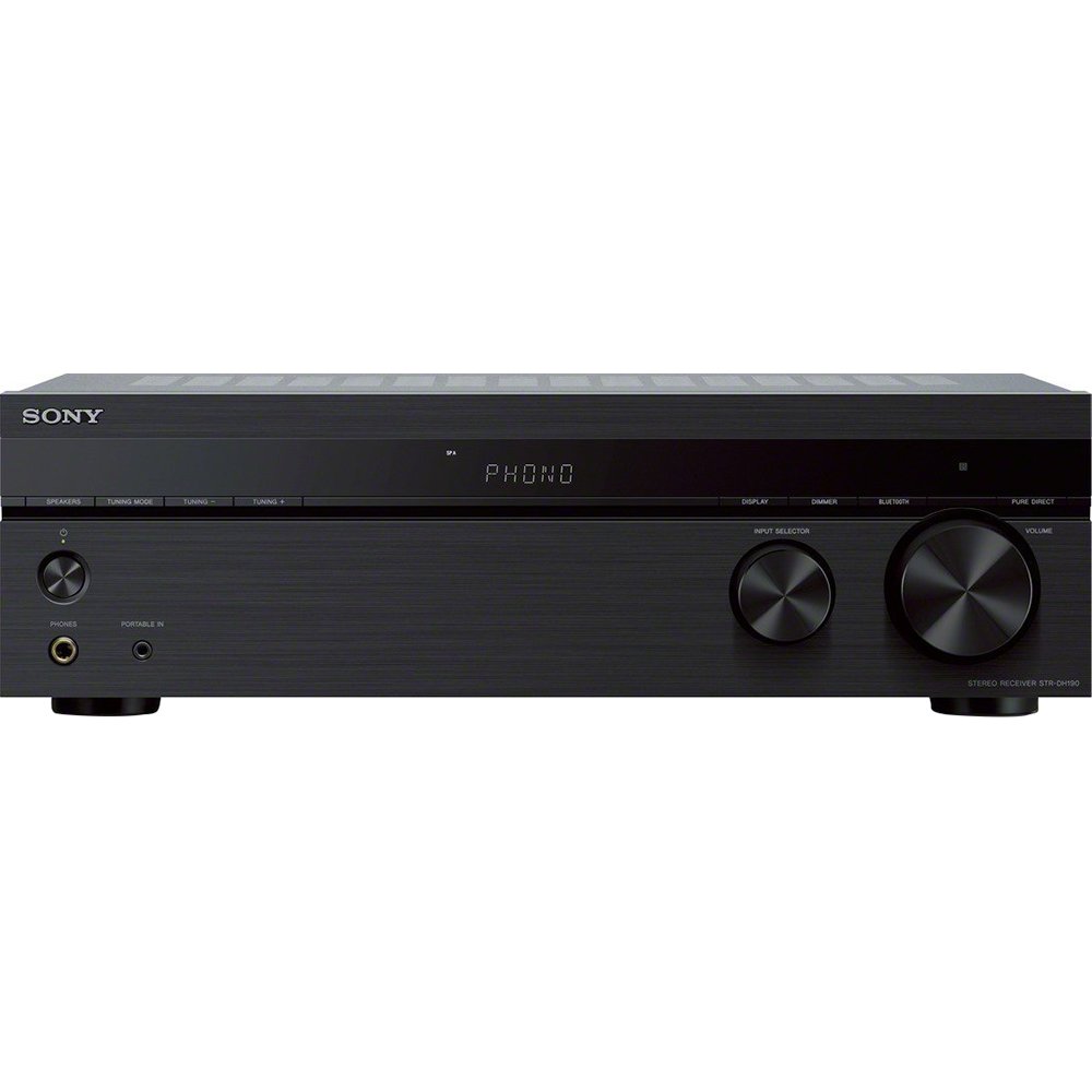Sony STRDH190 2-Ch Stereo Receiver with Phono Inputs and Bluetooth Bundle with 1 YR CPS Enhanced Protection Pack