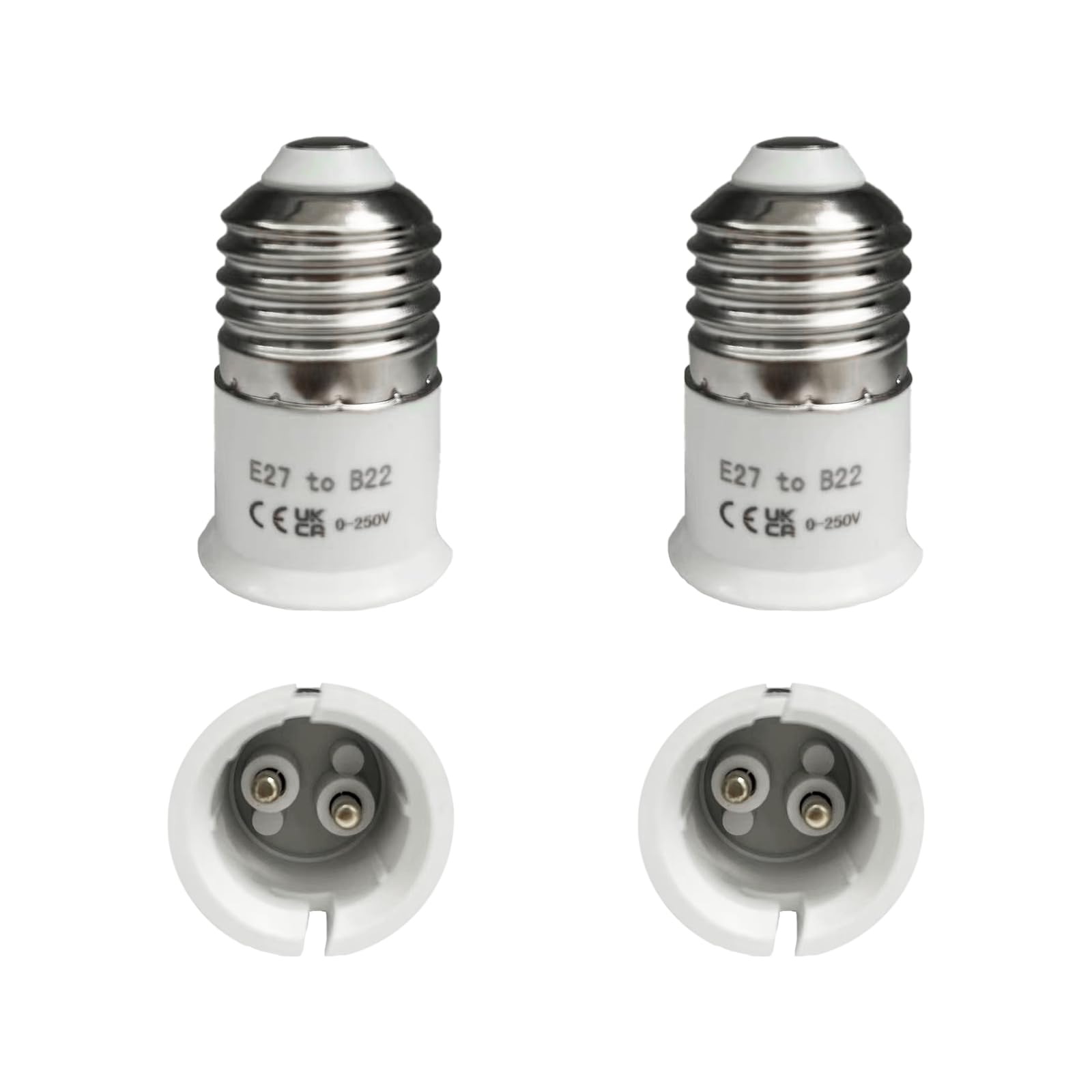 LiTlight E27 to B22 Socket Converter, Adapter for Edison to Bayonet Bulbs, Suitable for LED, Incandescent and CFL Bulbs, 4 Pcs