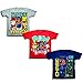 PAW Patrol Boys' Toddler 3 Pack Tee Bundle, Heather Grey/Red/Navy, 3T