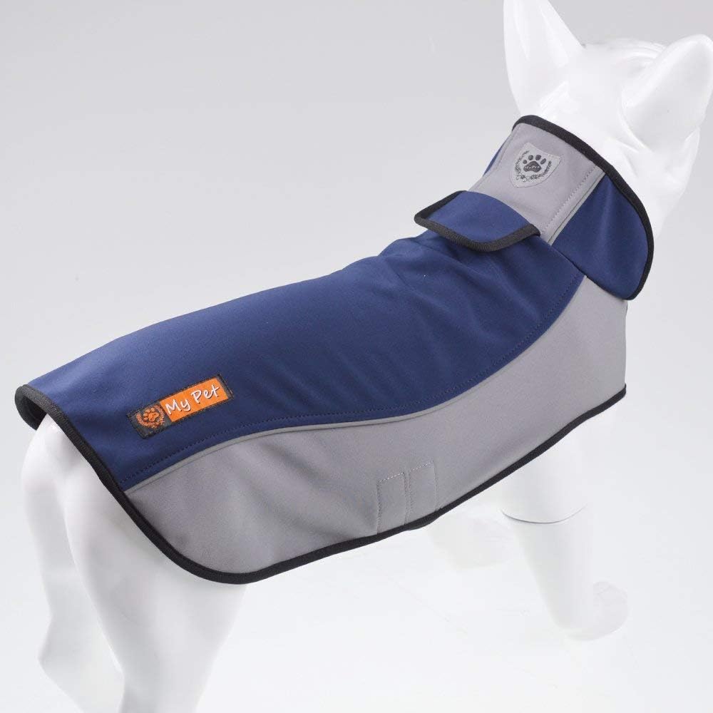 KINGSWELL Dog Jackets for Large Dogs Outdoor Waterproof Light Weight Poncho for Medium Small Dogs Safety Raincoats with Reflective Article (Blue)