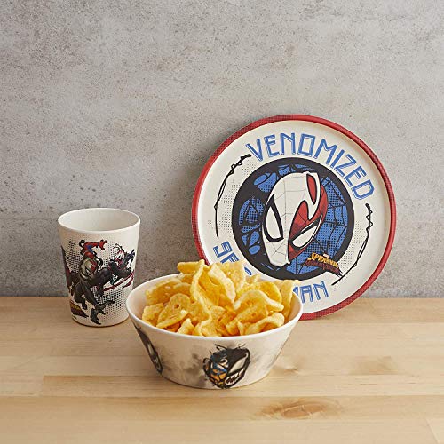 Zak Designs Marvel SpiderMan Dinnerware Set for Kids Includes 8" Plate
