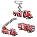 3 Pack Diecast Fire Truck Engine - 6 Inch Pullback Toy Die Cast Alloy Emergency Vehicles Model Play Set for Kids