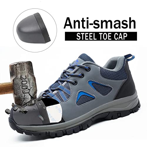 ISOOUS Safety Shoes Men Women Lightweight Work Shoes Steel Toe Breathable Safety Footwear