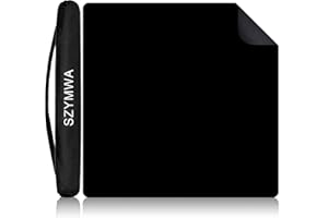 SZYMWS 34.5"x34.5" Large Rubber Mahjong Mat Anti Slip and Noise Reduction Play Mat for Mahjong, Board Games, Dominoes, Tile Games Tabletop Cover Poker Mat with Carrying Bag(Black)