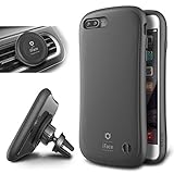 iFace Duo Case and Magnetic Car Mount set for iPhone 7 Plus - 2 in 1 Rugged Military Grade Protective Case with Car Holder/Kickstand [Gunmetal Gray]