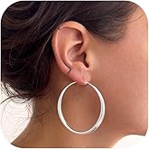 Robaice 925 Sterling Silver Hoop Earrings for Women, Lightweight Hypoallergenic Hollow Circle Hoop Earrings, Fashion Jewelry Everyday Wear or Gift for Her