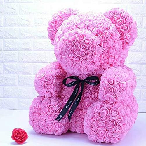 pink flower teddy bear