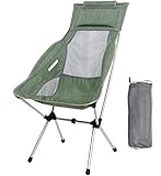 MARCHWAY Lightweight Folding High Back Camping Chair with Headrest