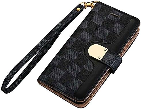Wallet Case for iPhone 11 Pro Max Luxury Monogram Elegant Leather Flip Filio with Strap Card Slot for Women Man Boy Girl iPhone 11 Pro Max 6.5" Screen (Gblack)