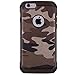 MAXCURY iPhone 6 Case, iPhone 6S Case, Premium Heavy Duty Dual Layer Military Army Camouflage Design Defender Shockproof Rugged Impact Super Protective Case Retail Package - Brown