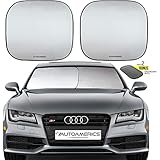 Autoamerics Windshield Sun Shade 2-Piece Foldable Car Front Window Sunshade for Most Sedans SUV Truck - Auto Sun Blocker Visor Protector Blocks Max UV Rays and Keeps Your Vehicle Cool (Universal Fit)