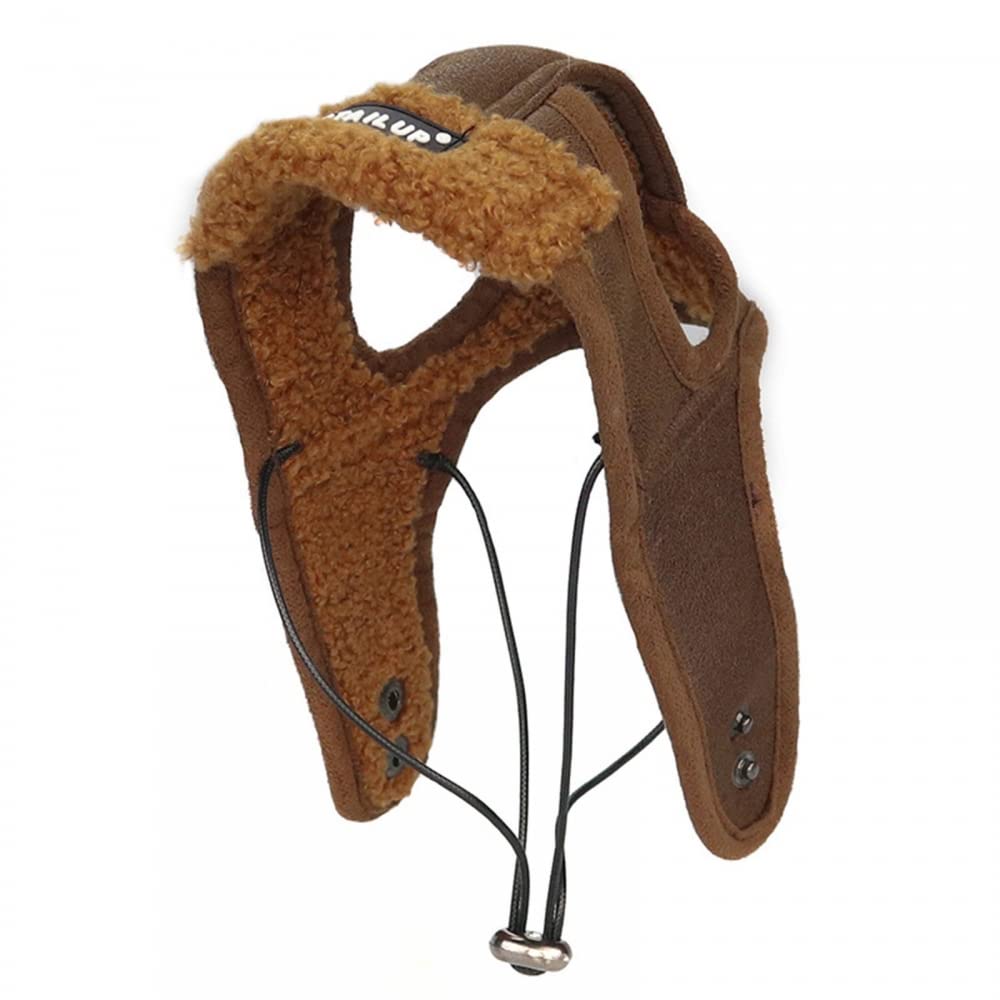 Dog Aviator Hat,PU Dog Winter Pilot Caps, with Adjustable Chin Strap & Ear Holes for Autumn Winter Cold Weather