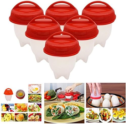 Silicone Egg Cups 6 Red &amp; White Egg Separators as Seen on Your TV