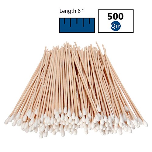 200 PCS Long Wooden Cotton Swabs, Cleaning Sterile Sticks With Wood