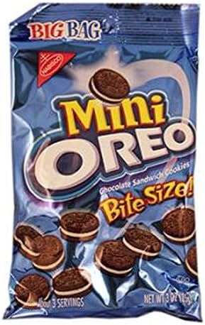 Oreo Mini Chocolate Bite Size Sandwich Cookies, 3-Ounce Bags (Pack Of 12)