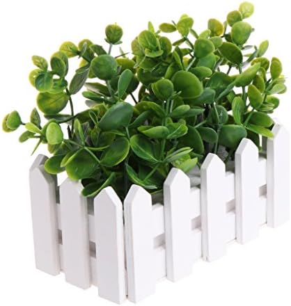 Peachshop Green Artificial Small Leaves Plant Eucalyptus Grass Pot Home Party Decoration