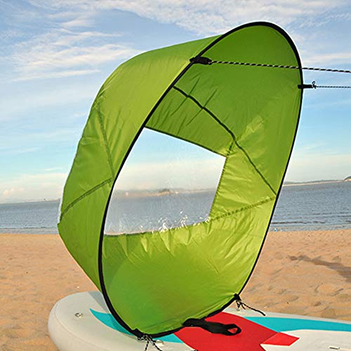 Tubwair 42.5 inch Downwind Wind Sail Sup Paddle Board Instant Popup Board Kayak Sail Kit for Kayak Boat Sailboat Canoe Foldable Style, Easy Setup, Deploys Quickly & Compact (Green) - Thumbnail 3