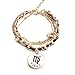 Jewelry Womens Link Bracelet, Constellation Zodiac Sign Logo Charms, Adjustable Size Bangle