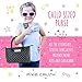 PixieCrush Pretend Play Kid Purse Set for Girls with Handbag, Pretend Smart Phone, Keys with Remote, Pretend Makeup, Lipstick - Interactive & Educational Toy (Black Polka Dot)