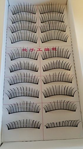 Taiwan 10 pairs Reusable Long Thin Straight Natural Soft False Eyelashes Fake Eye Lash for Makeup Cosmetic #128