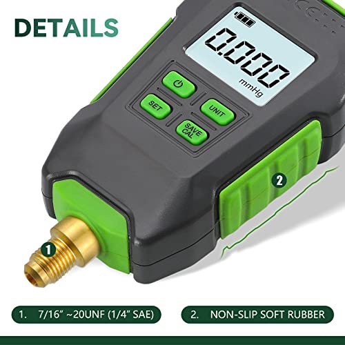 Antstone Digital Vacuum Gauge HVAC Micron Gauge Vacuum Tester Micron