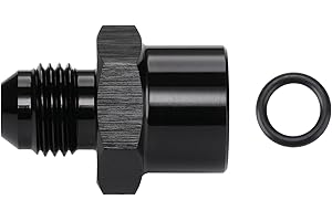 Podavelle TBI/Vortec 87-98 Truck 6AN Male Flare to Female M16-1.5 O-ring Power Steering Supply Feed Fuel Line Adapter Fitting Connector Aluminum Black
