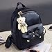 VESNIBA Women Girl Four Sets Backpack Handbag Shoulder Bags Four Pieces Tote Bag Crossbody (Black)